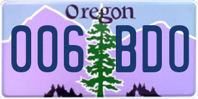 OR license plate 006BDO