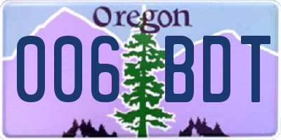 OR license plate 006BDT