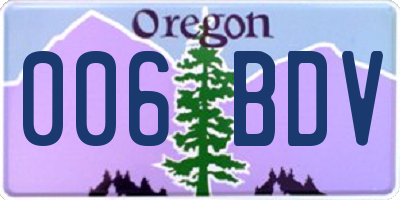 OR license plate 006BDV