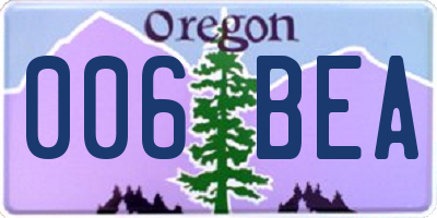 OR license plate 006BEA