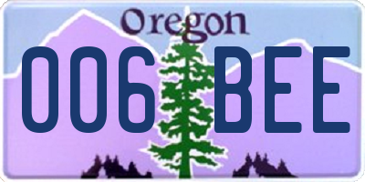 OR license plate 006BEE