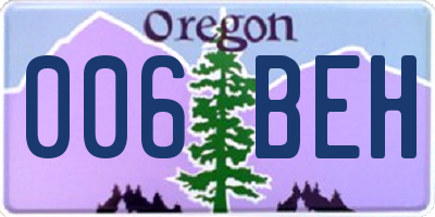 OR license plate 006BEH