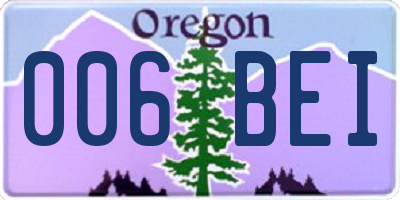 OR license plate 006BEI