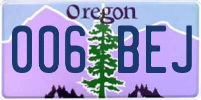 OR license plate 006BEJ