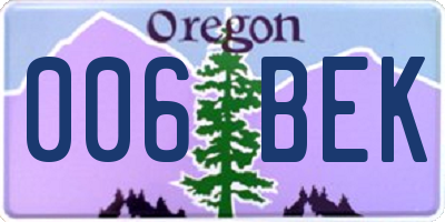 OR license plate 006BEK