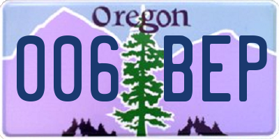 OR license plate 006BEP