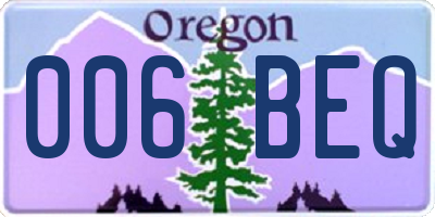 OR license plate 006BEQ