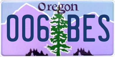 OR license plate 006BES