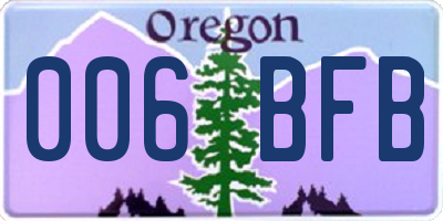 OR license plate 006BFB