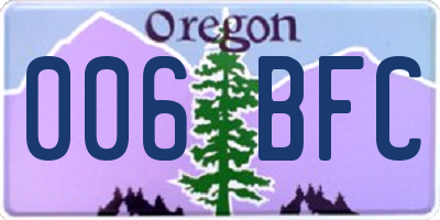 OR license plate 006BFC