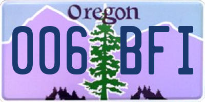 OR license plate 006BFI