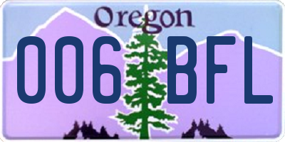 OR license plate 006BFL