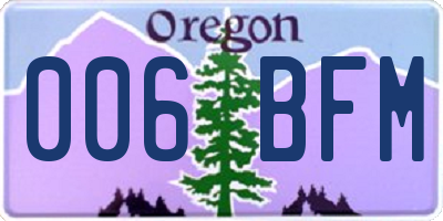 OR license plate 006BFM