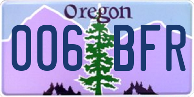 OR license plate 006BFR