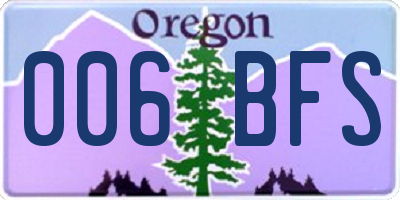 OR license plate 006BFS