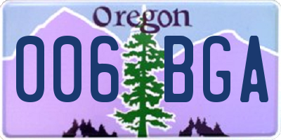 OR license plate 006BGA