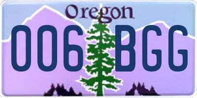 OR license plate 006BGG