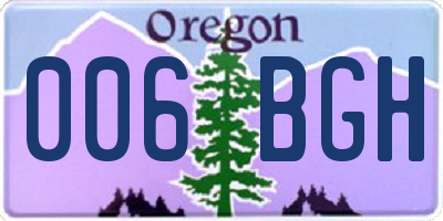 OR license plate 006BGH