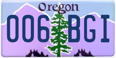 OR license plate 006BGI