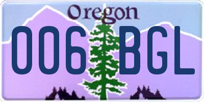 OR license plate 006BGL