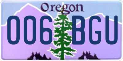 OR license plate 006BGU
