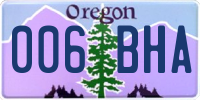 OR license plate 006BHA