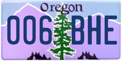 OR license plate 006BHE