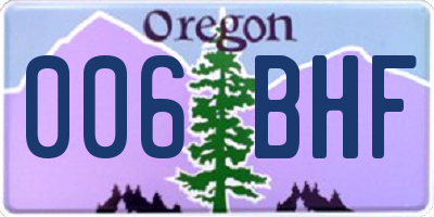 OR license plate 006BHF