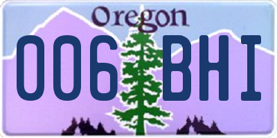 OR license plate 006BHI