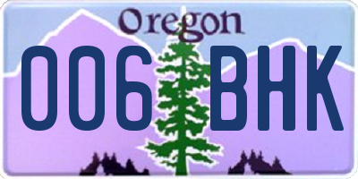 OR license plate 006BHK