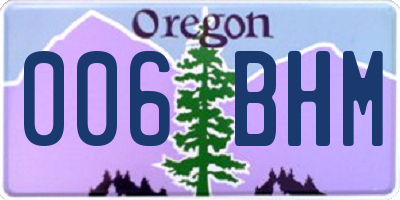 OR license plate 006BHM