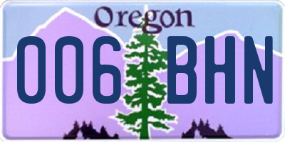 OR license plate 006BHN