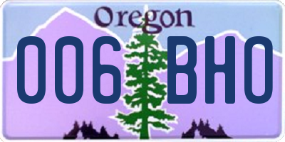 OR license plate 006BHO