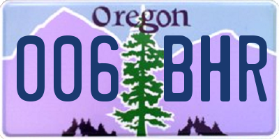 OR license plate 006BHR