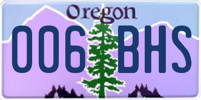 OR license plate 006BHS