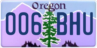 OR license plate 006BHU