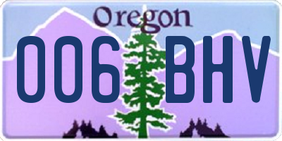 OR license plate 006BHV