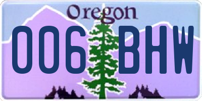 OR license plate 006BHW