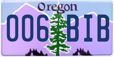 OR license plate 006BIB
