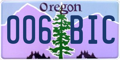 OR license plate 006BIC
