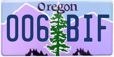 OR license plate 006BIF