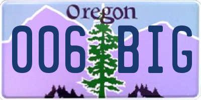 OR license plate 006BIG