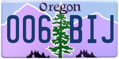 OR license plate 006BIJ