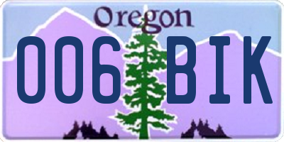 OR license plate 006BIK