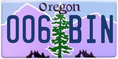 OR license plate 006BIN