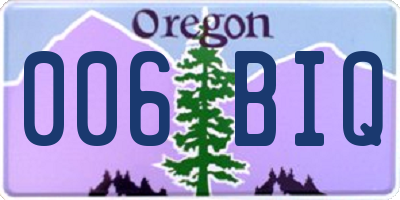 OR license plate 006BIQ