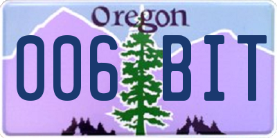 OR license plate 006BIT