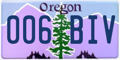 OR license plate 006BIV