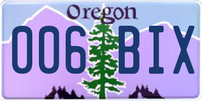 OR license plate 006BIX