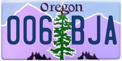 OR license plate 006BJA